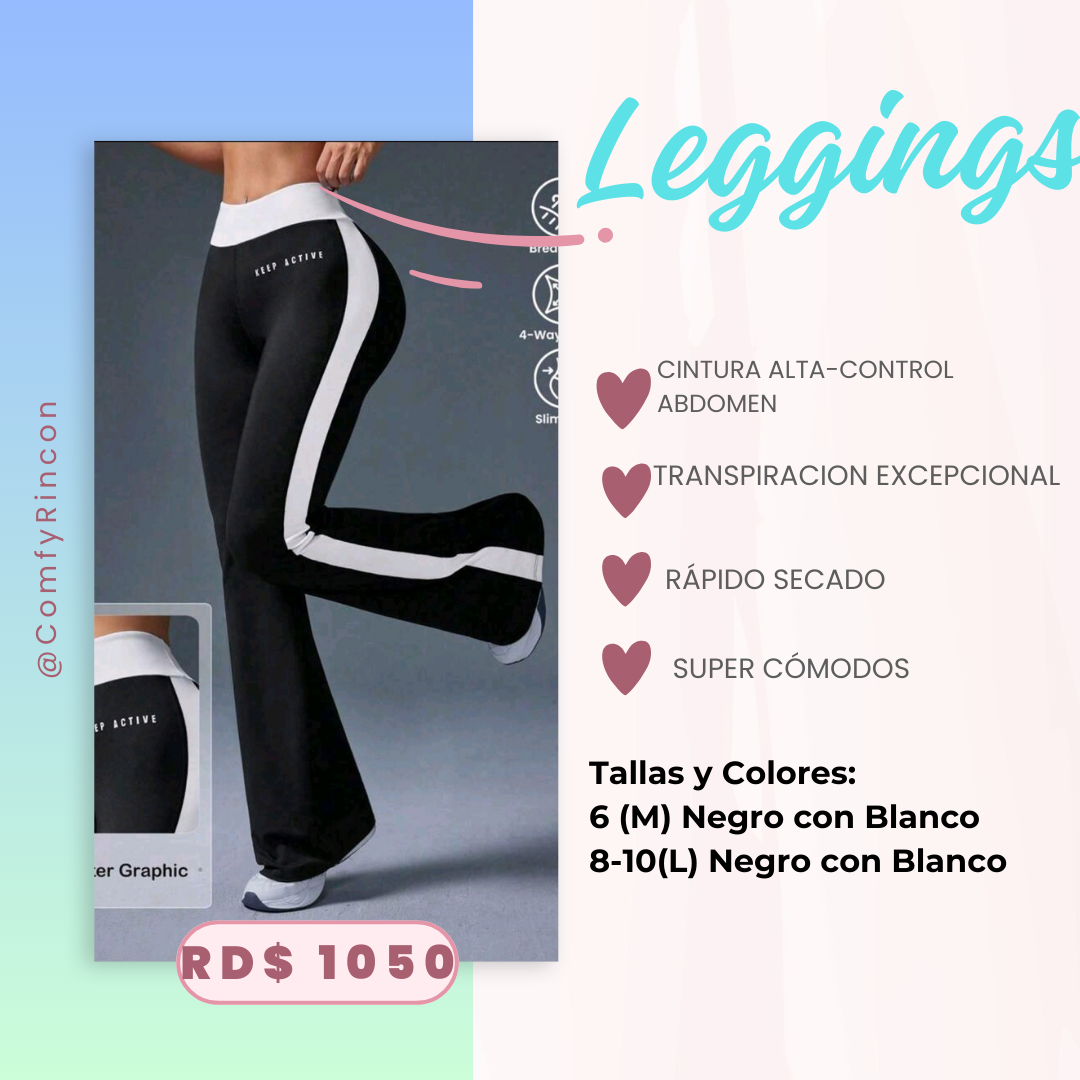 Leggings cintura alta, campana -Tendencia 2025-