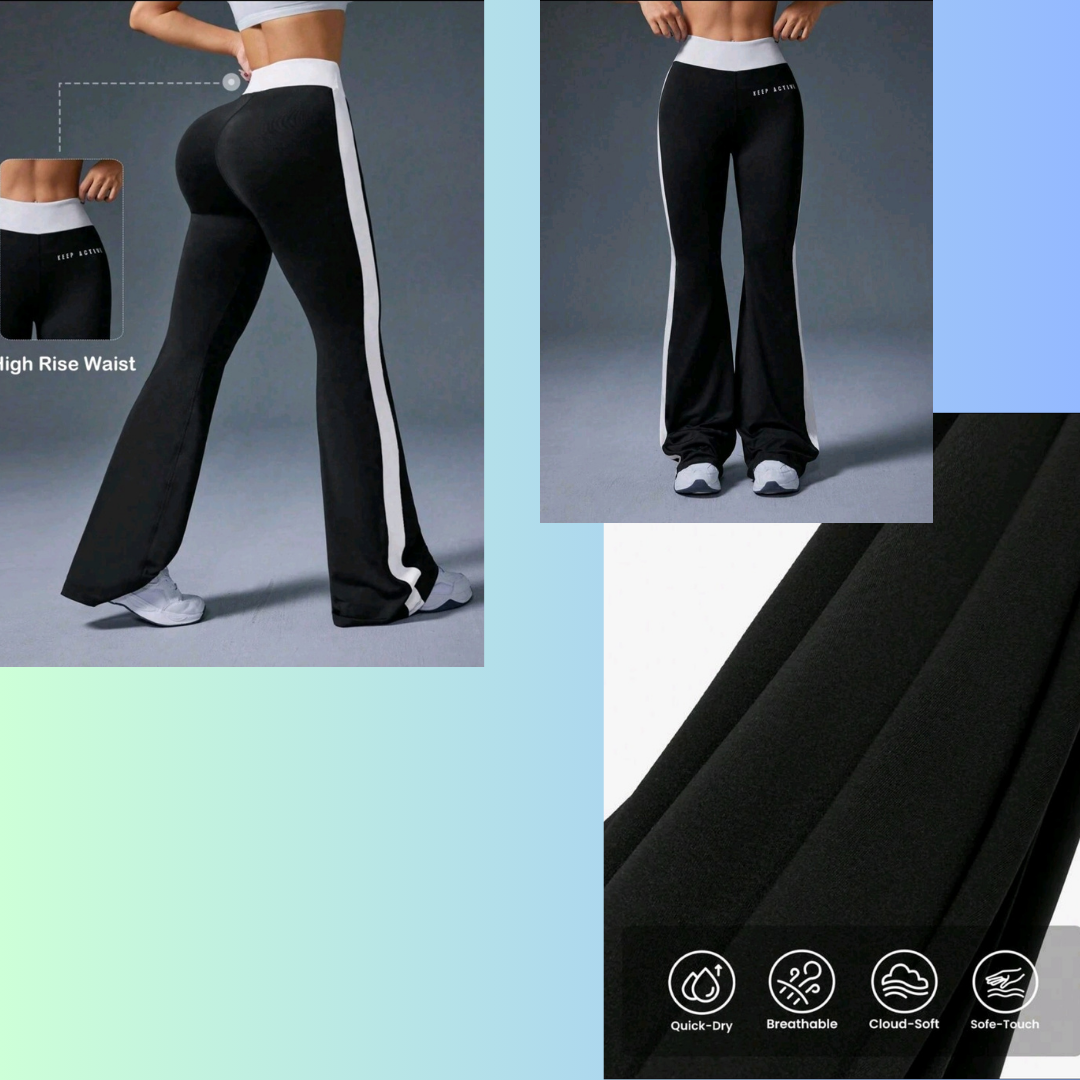 Leggings cintura alta, campana -Tendencia 2025-